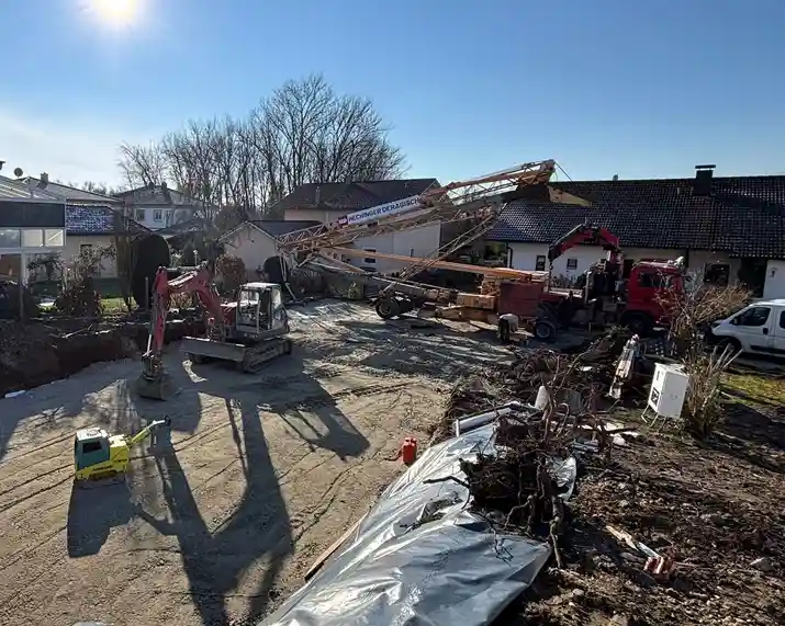 Aushebung einer Baugrube mit Bagger