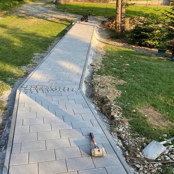 Pflasterarbeiten, Gehweg